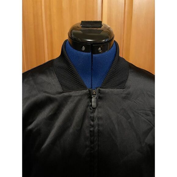 Adidas Bomber Jacket Mixed Material Womens Small Black - Picture 5 of 12